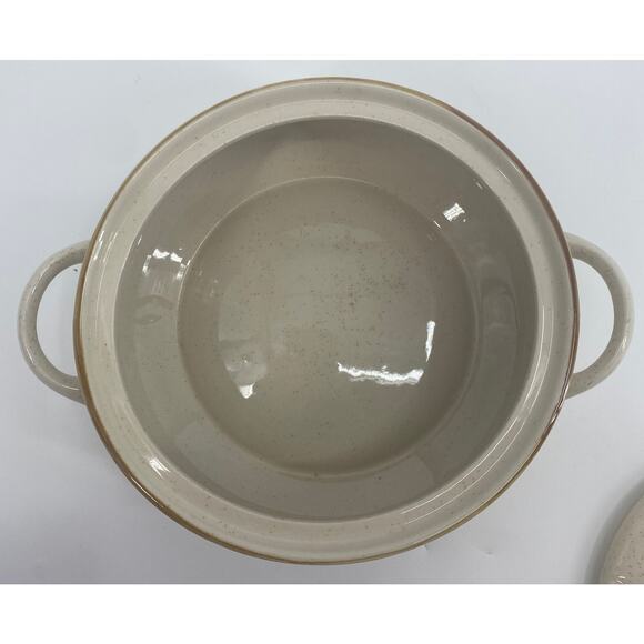 Vintage Bean Pot Crown Manor Floral Garden Casserole Stoneware Lid Serving Japan - Picture 4 of 7